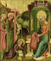 Visit of the Angel, from the right wing of the Buxtehude Altar, 1400-10